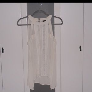 BCBGMAXAZRIA Cream Blouse with Lace